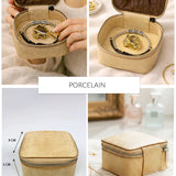 Vegan Leather Jewellery Case Square THE HOUSE OF GANGES