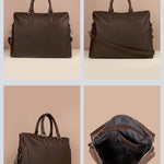 Will Vegan Leather Laptop Bag Chocolate Detail