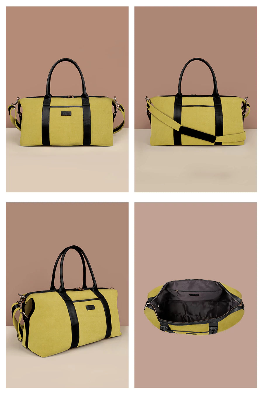 Soft Jute Joey Men Travel Duffle Bag Lemonade Details