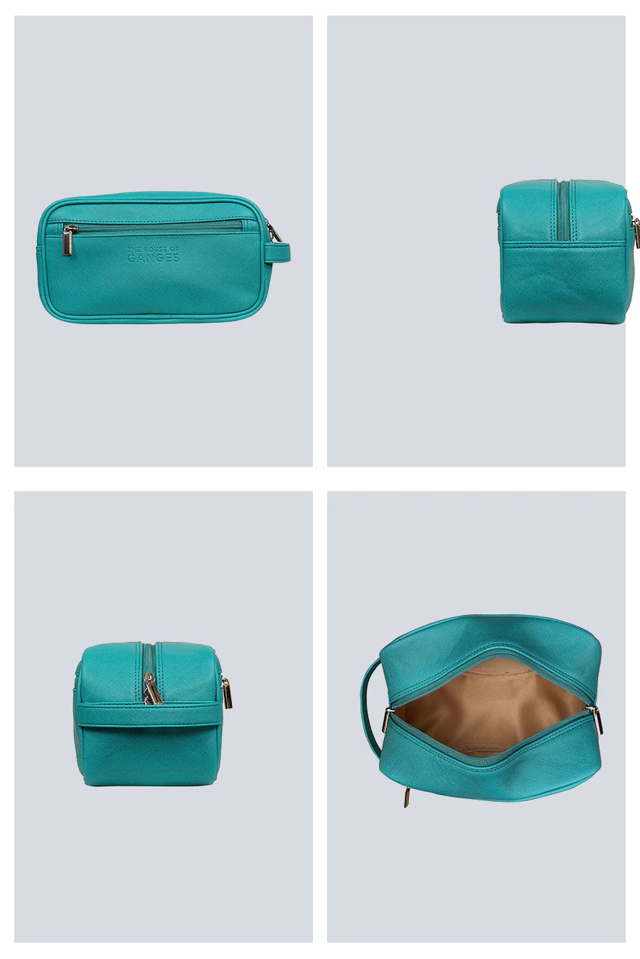 Hurst Vegan Leather Men Toiletry Bag Caribbean Details