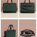Soft Jute Ross Laptop Bag Olive Details