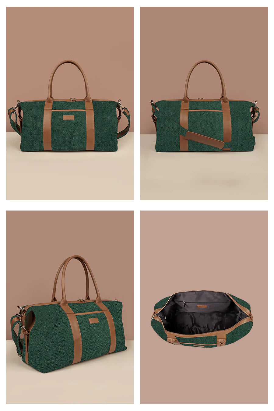 Joey soft jute travel luggage bag men jade detail
