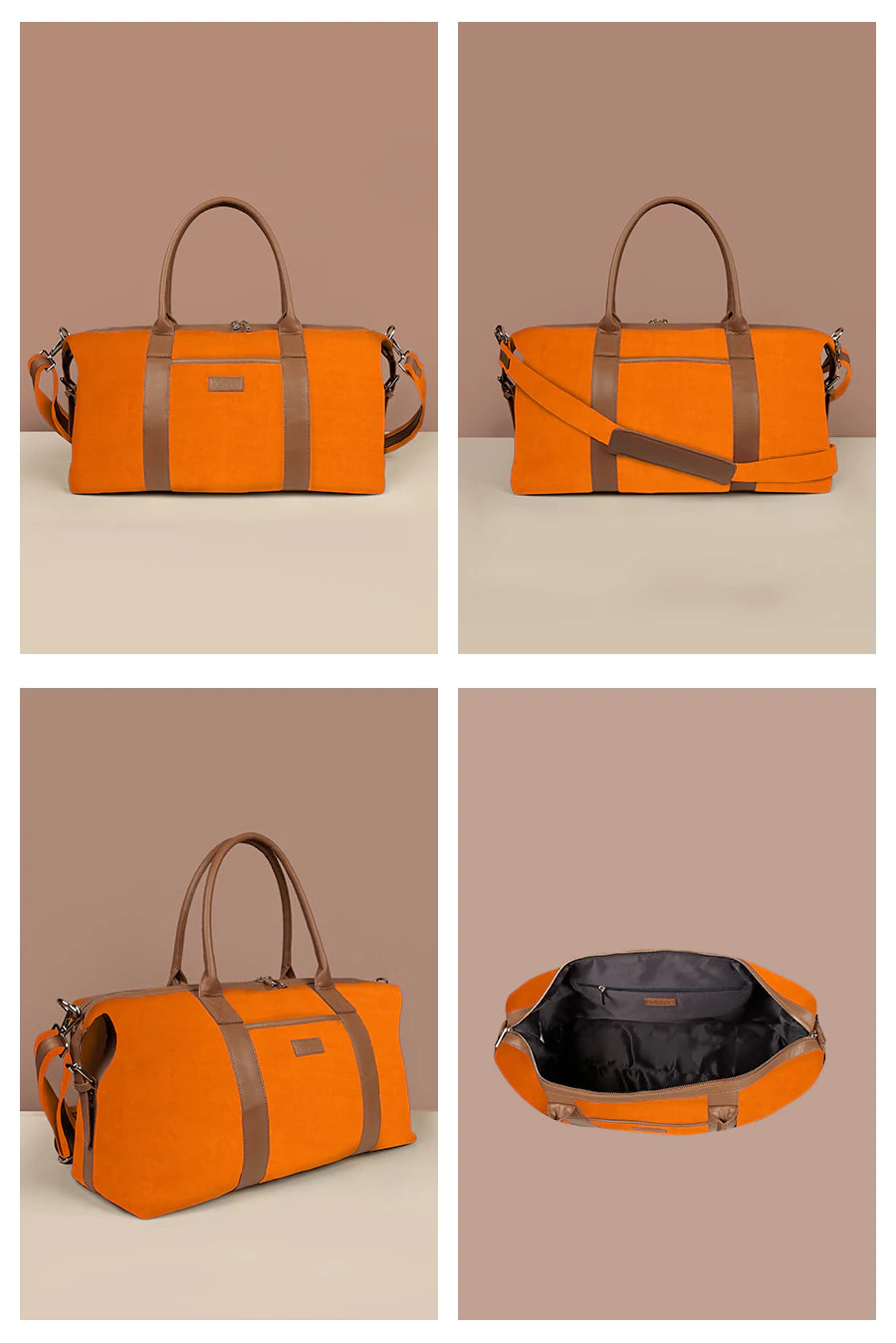 Joey soft jute travel luggage bag men mandarin detail