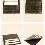 Vegan Leather James Card Holder Green Croco Details