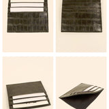 Vegan Leather James Card Holder Green Croco Details