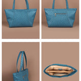 June Vegan Leather women tote bag Ost Blue detail