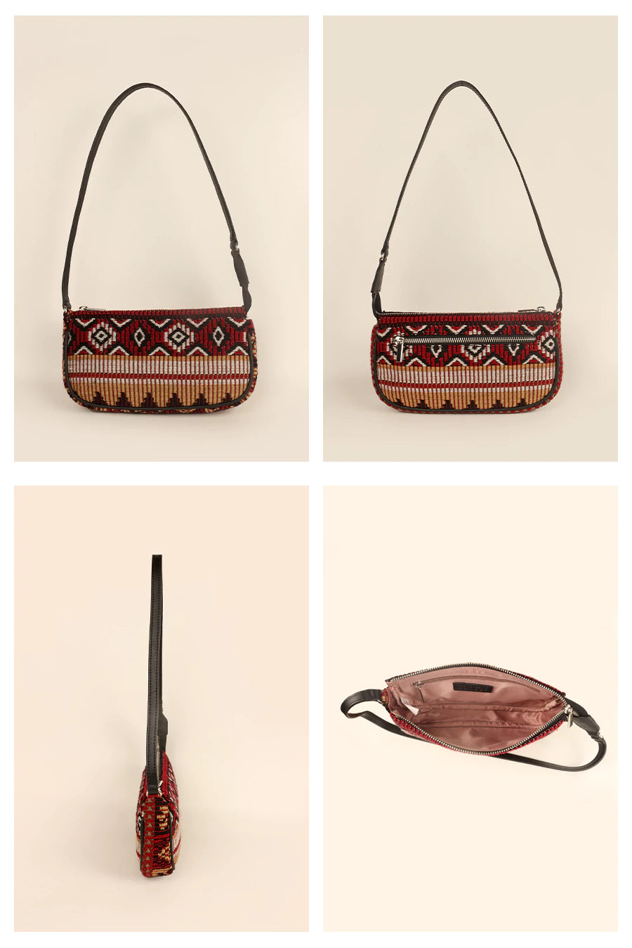 Daily Sling Handloom Women Shoulder Bag Brown Velvet Details