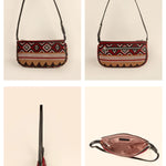 Daily Sling Handloom Women Shoulder Bag Brown Velvet Details