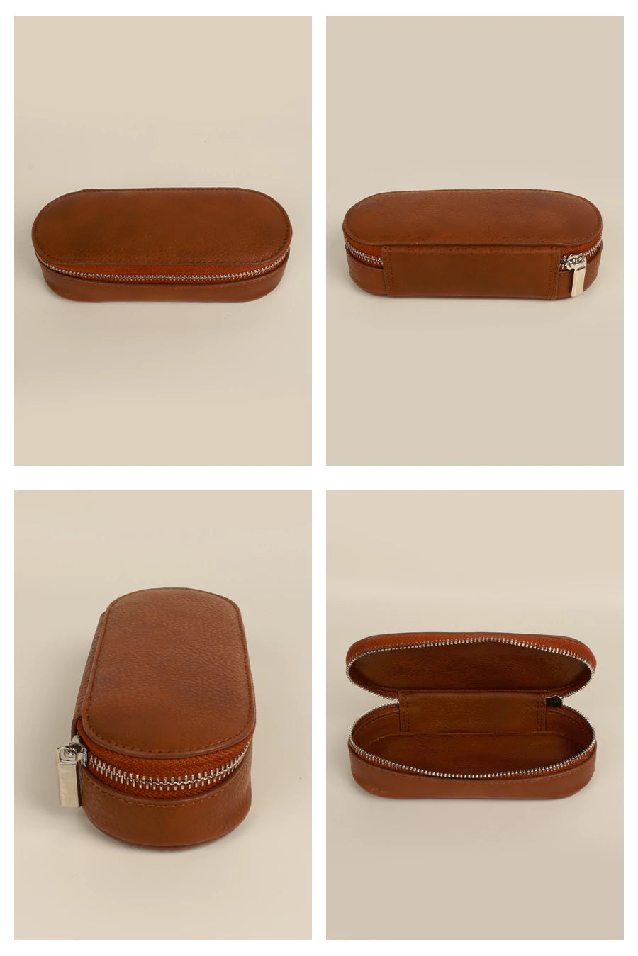 Vegan Leather Eyewear Case or Sunglass Cover Oxide Red Detail