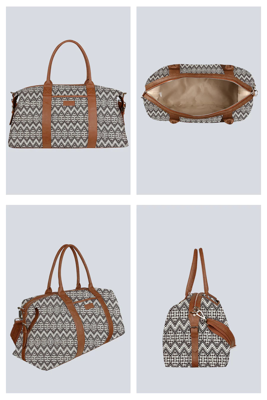 Joey Handloom Travel Duffle Bag Ruching Detail
