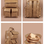 Vegan Leather Women Multipurpose Backpack Chestnut Detail