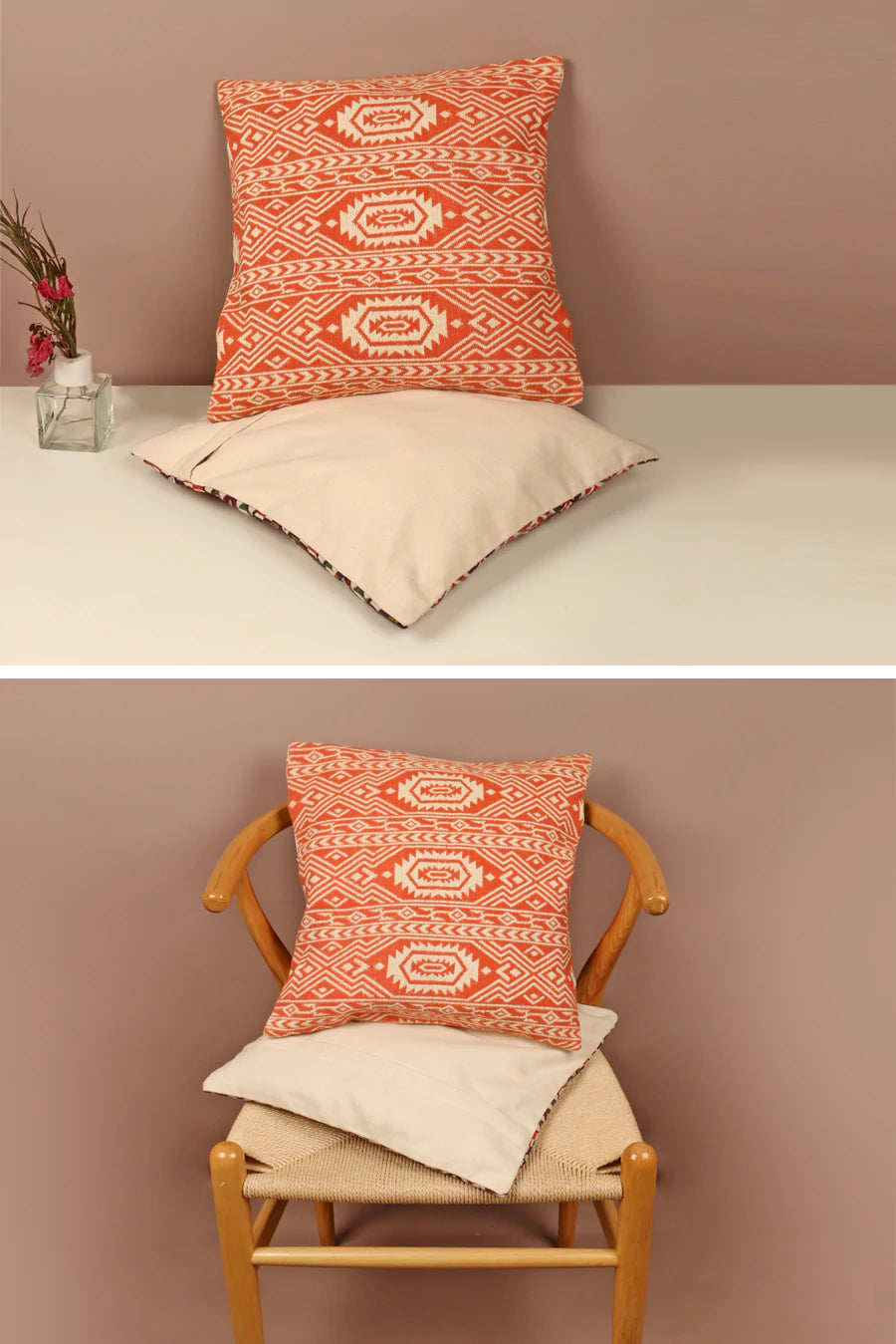 Printed Cushion Cover Orange L3