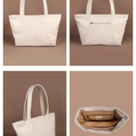 June Vegan Leather women tote bag seasalt detail