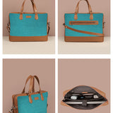 Soft Jute Ross Women Laptop Bag Cerulean Detail