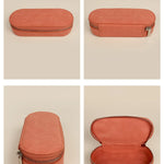Vegan Leather eyewear case or sunglass cover coral details