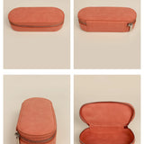 Vegan Leather eyewear case or sunglass cover coral details