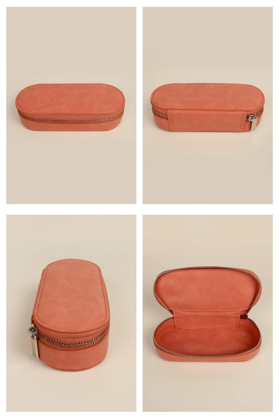 Vegan Leather eyewear case or sunglass cover coral details