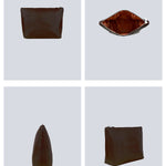Slindon Small Vegan Women Toiletry Bag Chocolate detail