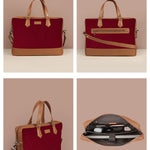 Soft Jute Ross Women Laptop Bag Merlot Detail