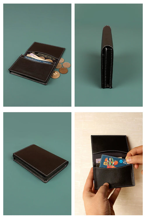 Beth Vegan Leather Mini Wallet Black Detail
