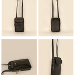 Vegan Leather Vertical Mobile Bag Vanta Black Details