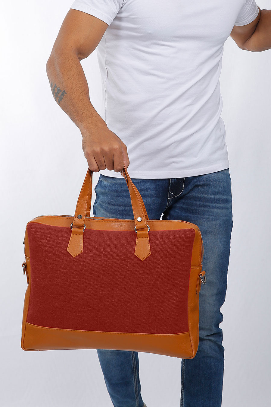 Ross Soft Jute 15 Inch Laptop Bag for Men