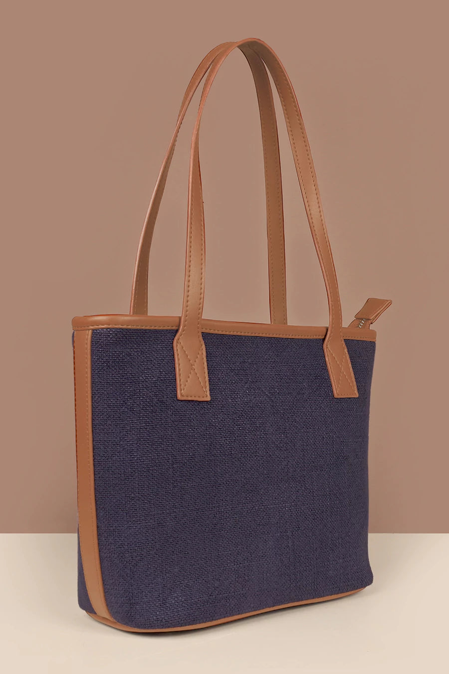 Mini Soft Jute women tote Bag Lavender Tilt