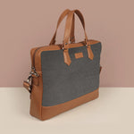 Soft Jute Ross Women Laptop Bag Pewter Tilt