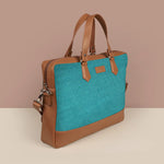 Soft Jute Ross Women Laptop Bag Cerulean Tilt