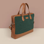 Soft Jute Ross Women Laptop Bag Jade Tilt