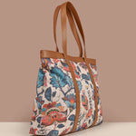 Leafy Women Jute Tote Bag Tilt