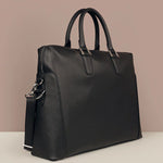 Will Vegan Leather Laptop Bag Vanta Black Tilt