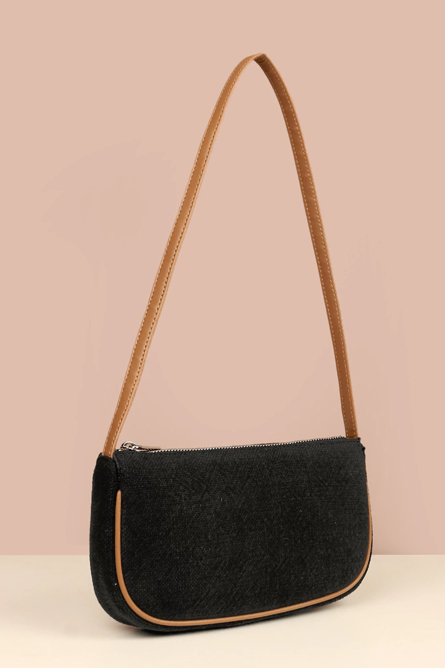Soft Jute Daily Vegan Women Handbag Blackbean Front