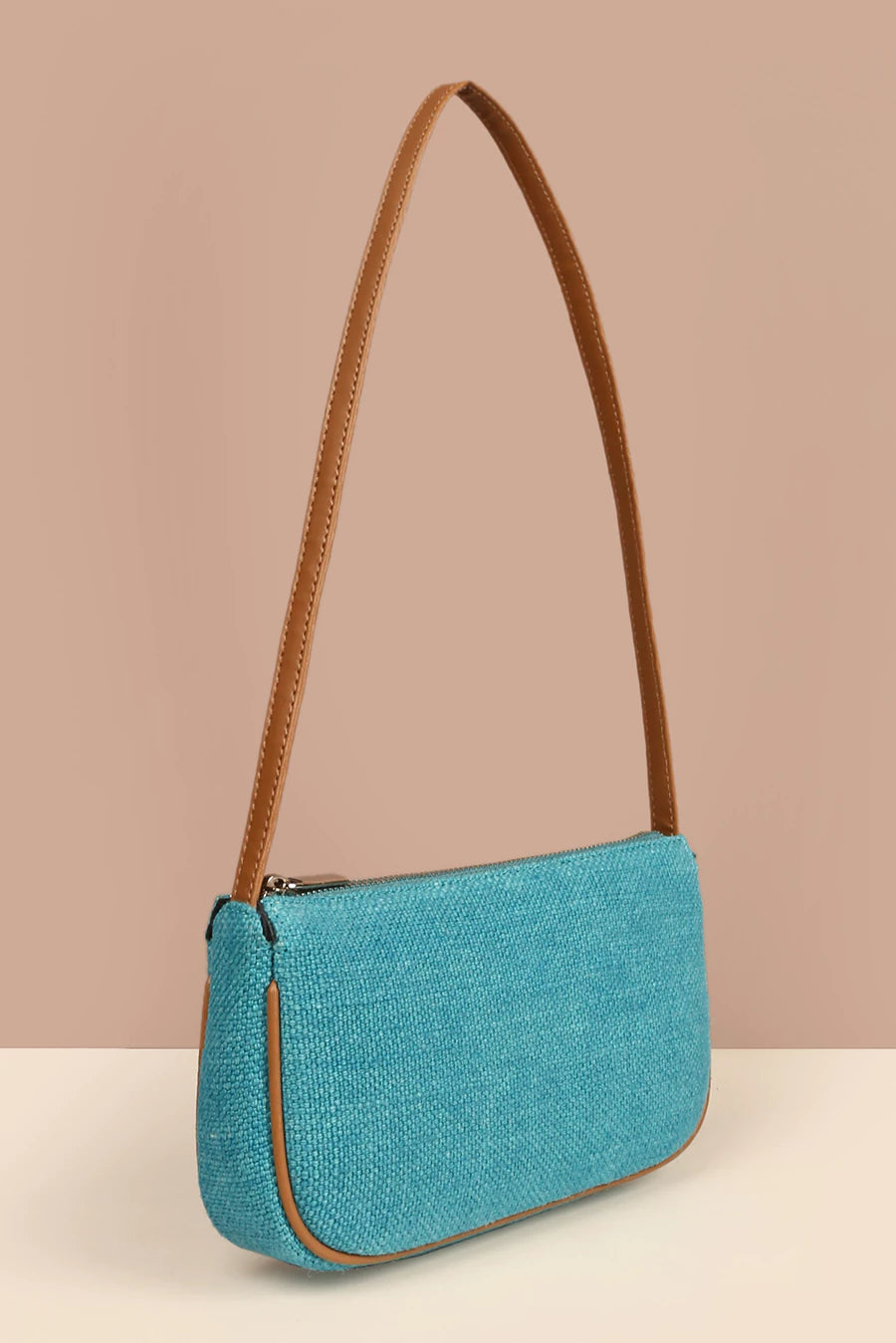 Soft Jute Daily Vegan Women Handbag Cerulean Front