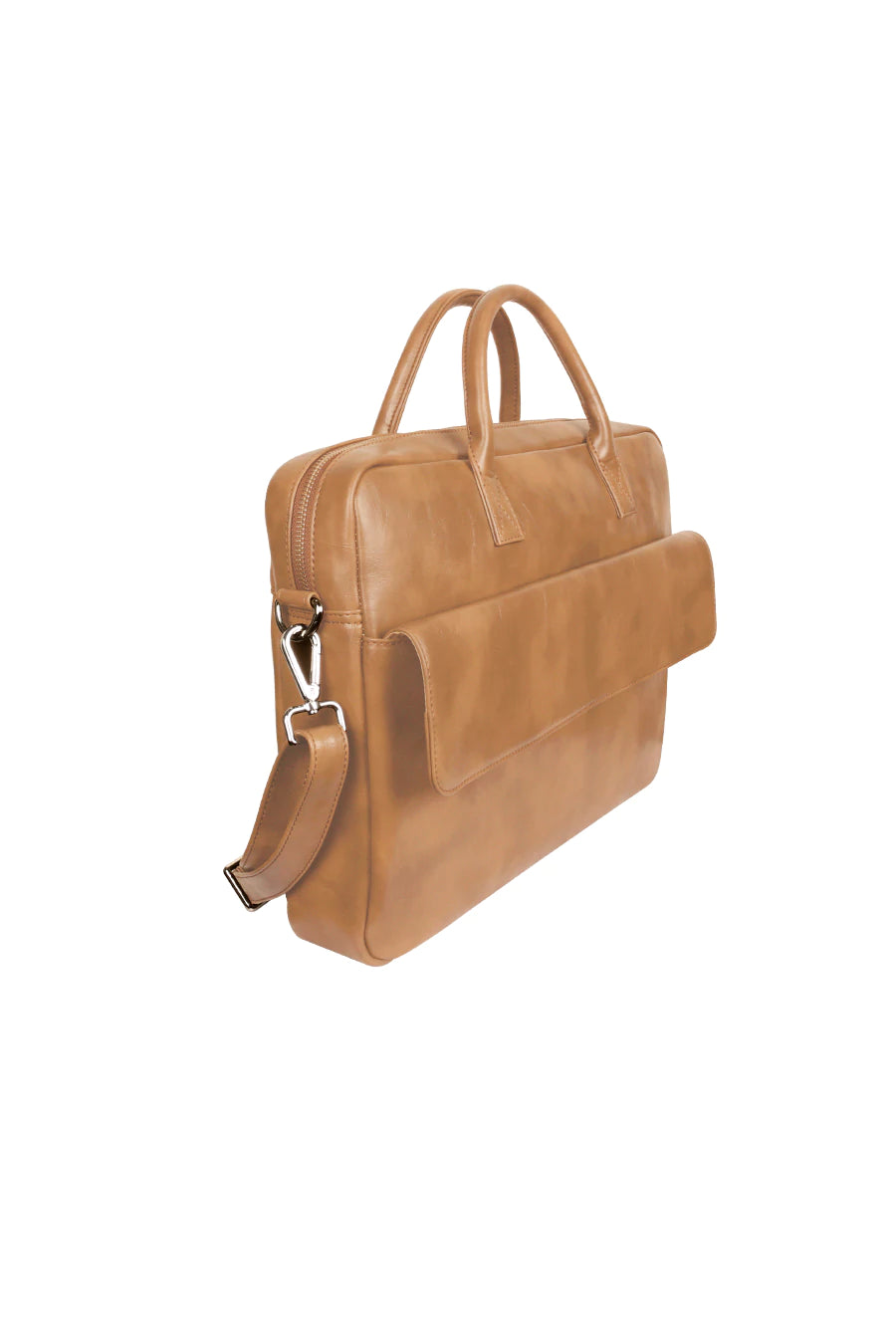 Camdale Men Vegan Leather Laptop Bag Chestnut Tilt