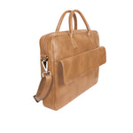 Camdale Men Vegan Leather Laptop Bag Chestnut Tilt