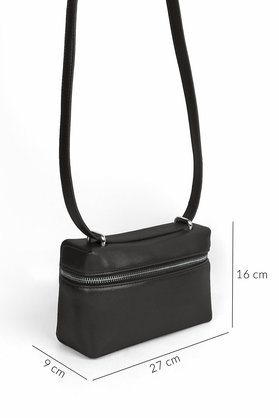 Cruelty Free Women Black Party Wear Shoulder Bag Vienna Medium Measurement