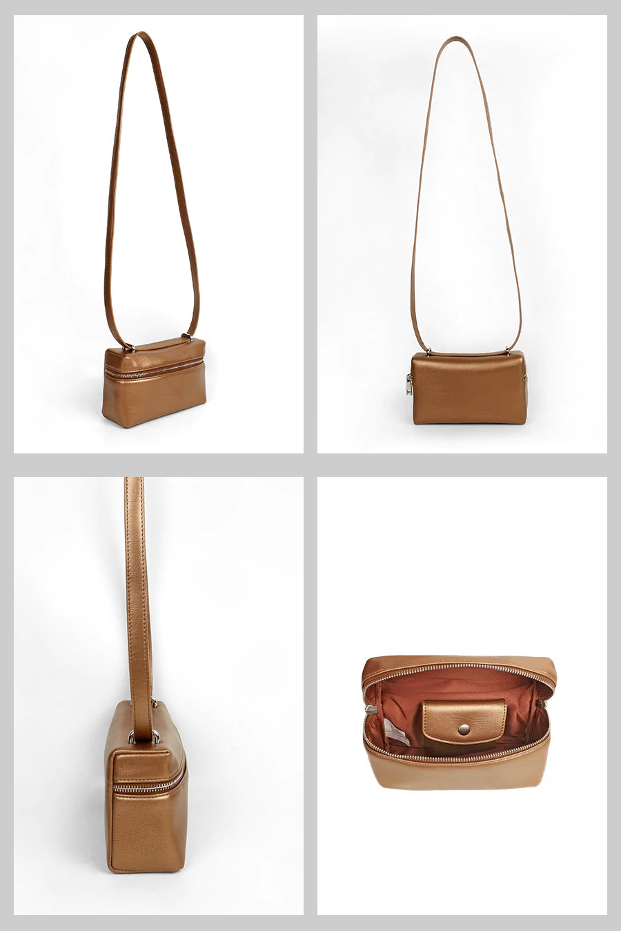 Cruelty Free Women Gold Party Wear Shoulder Bag Vienna Medium  Details