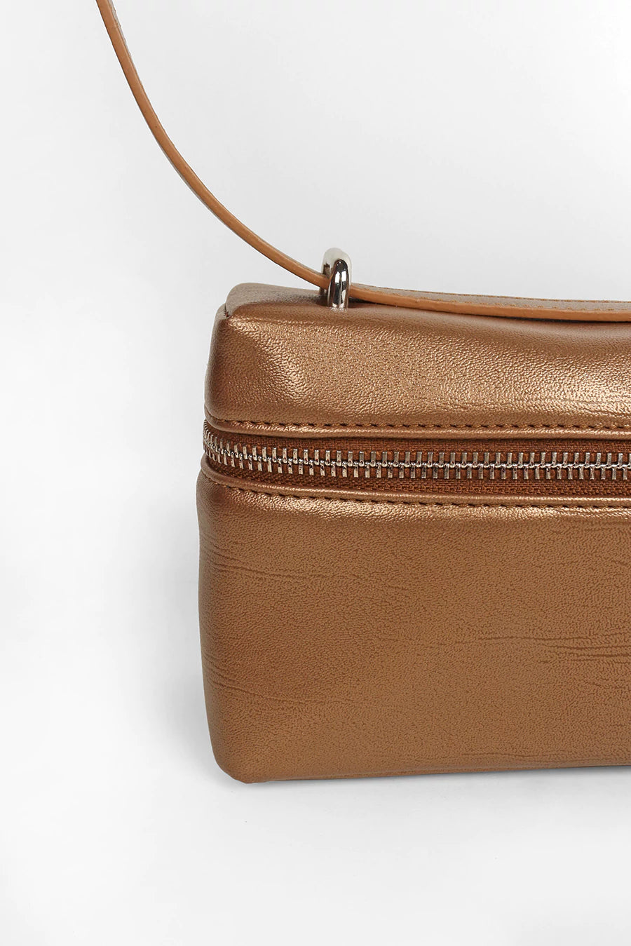 Cruelty Free Women Gold Party Wear  Shoulder Bag Vienna Medium  Close