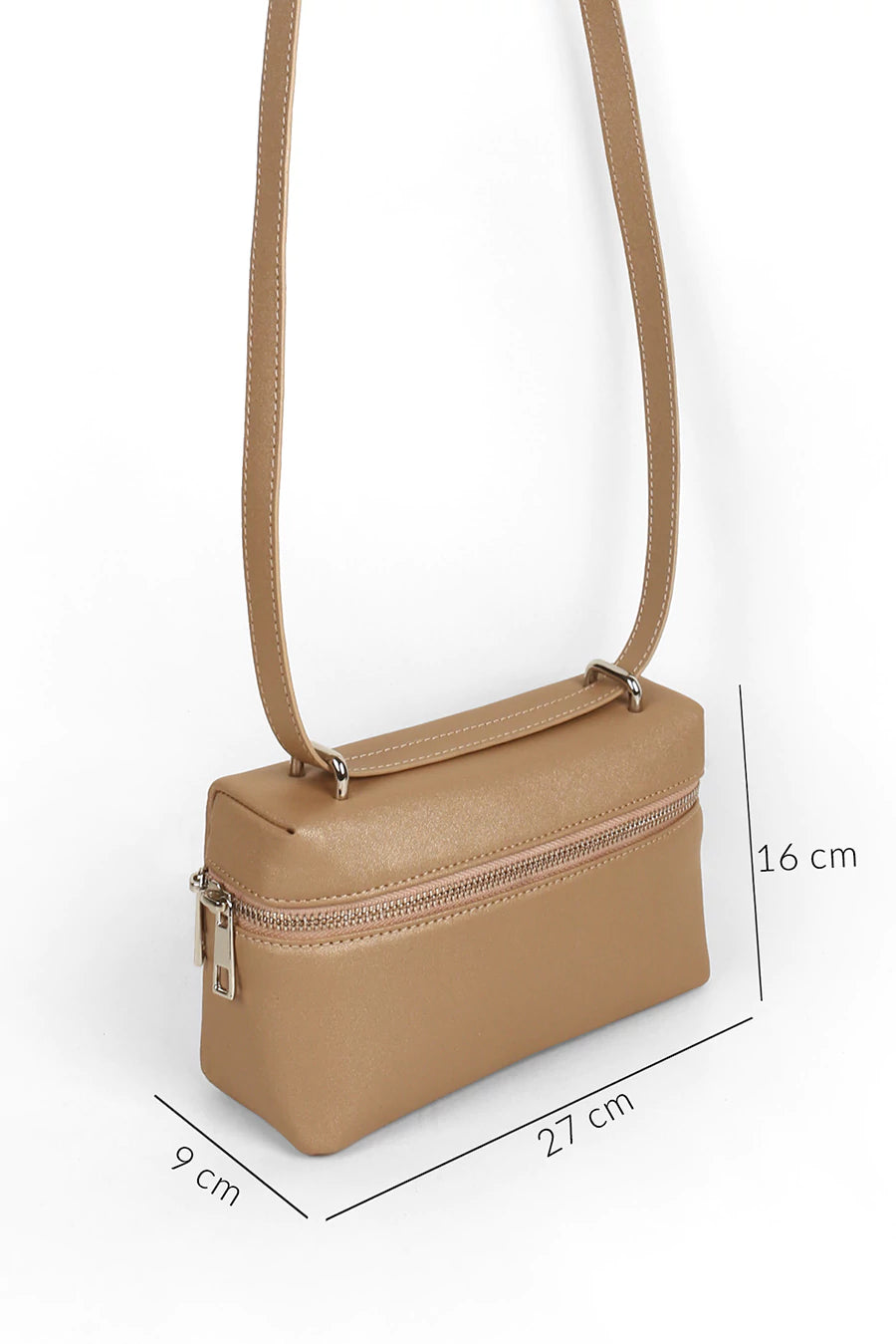Cruelty Free Women Rose Gold Party Wear Handbag Vienna Medium  Measurement