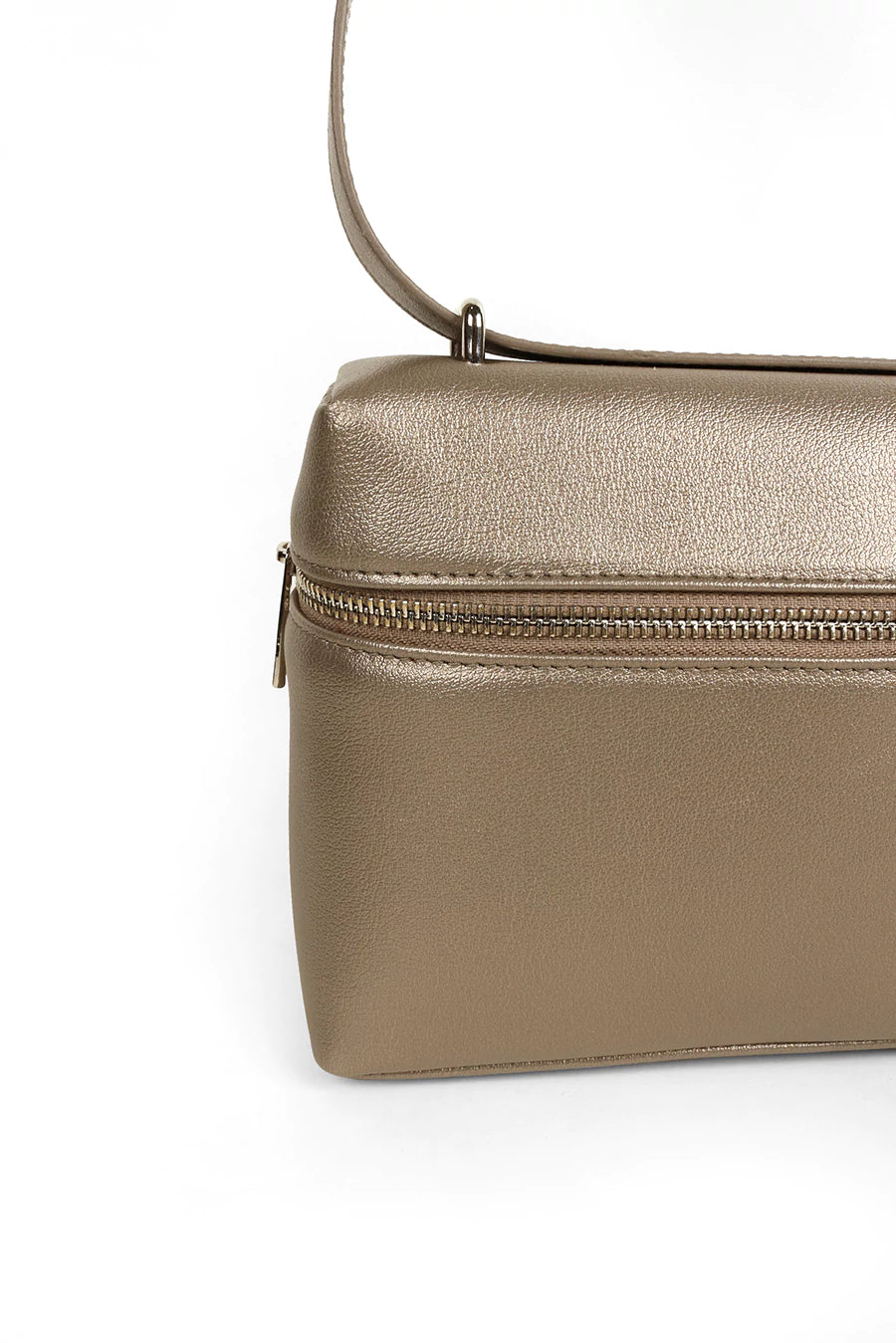 Cruelty Free Women Silver Party Wear Shoulder Bag Vienna Medium Close