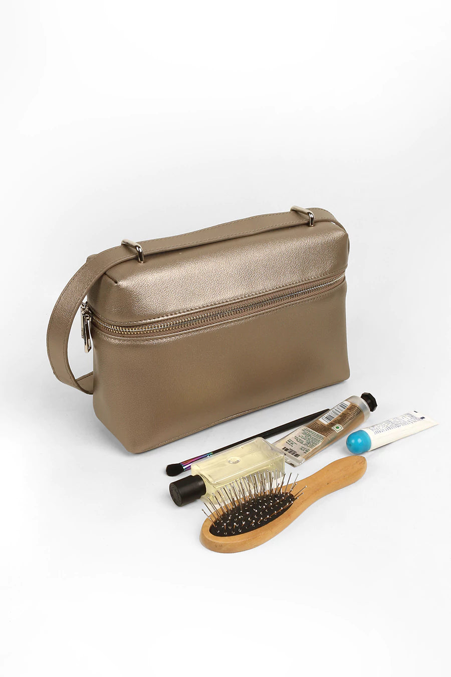 Cruelty Free Women Silver Party Wear Shoulder Bag Vienna Medium Lifestyle 1