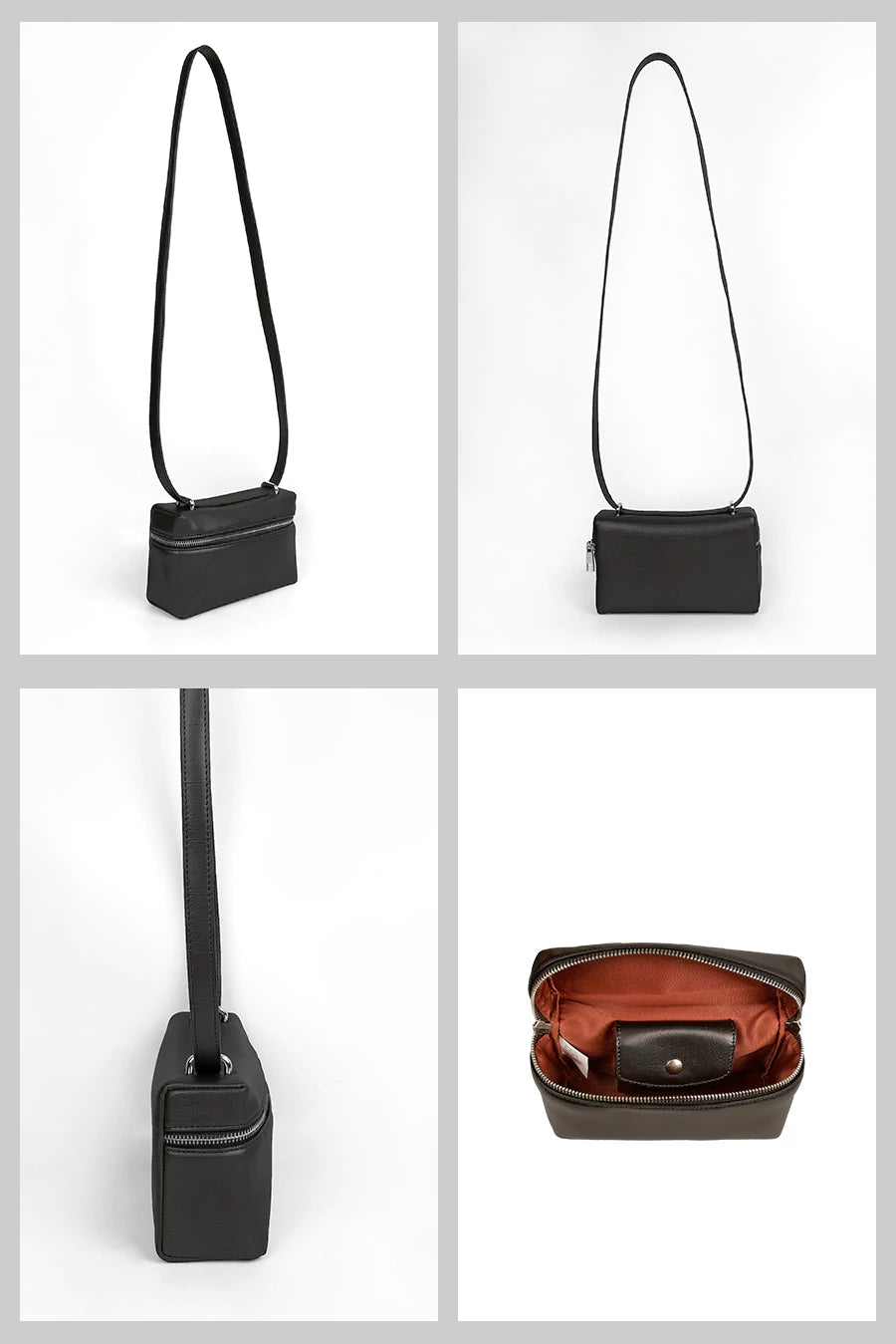 Vienna Vegan Leather Party Wear Sling Bag Vanta Black Details