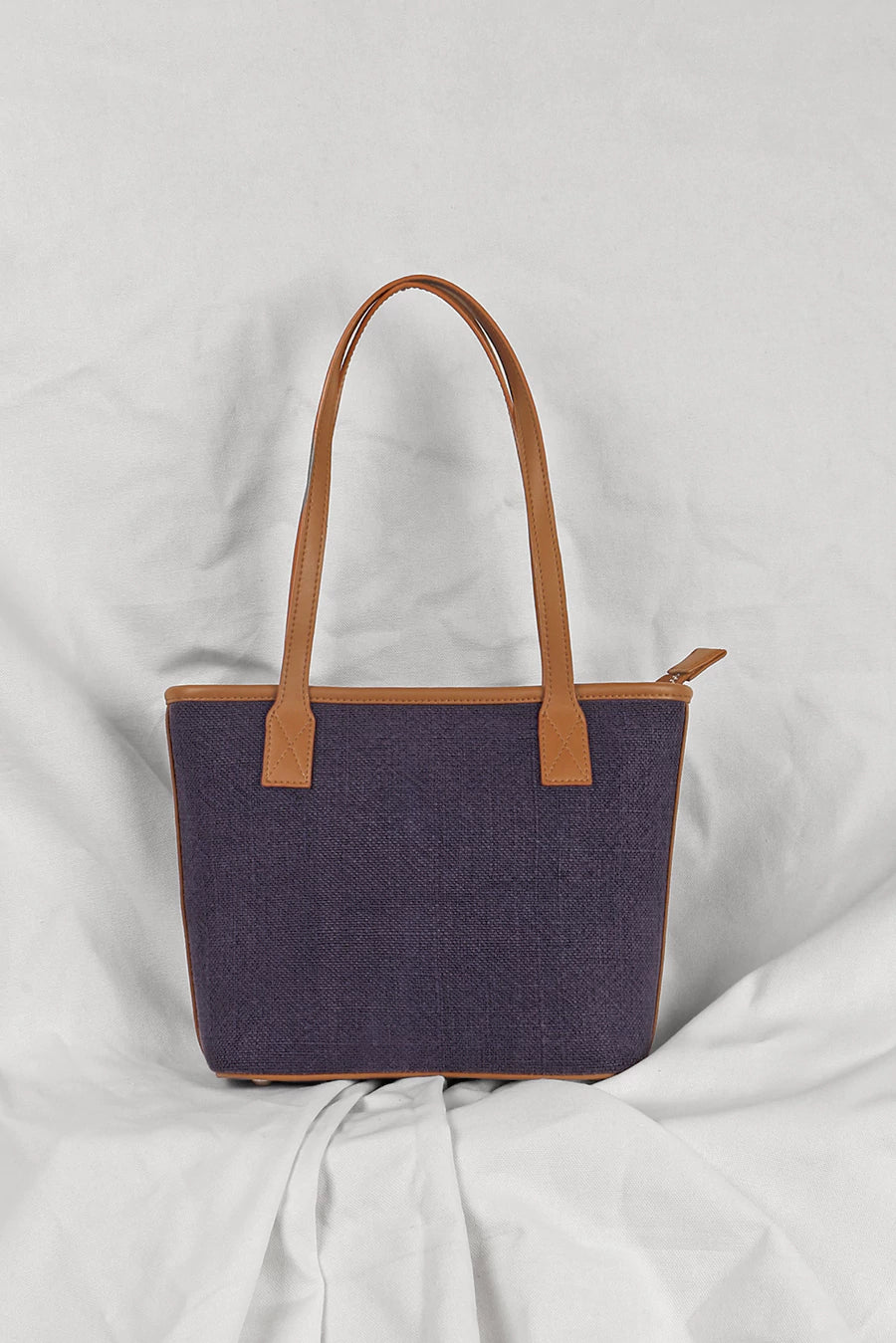Mini Soft Jute women tote Bag Lavender Front