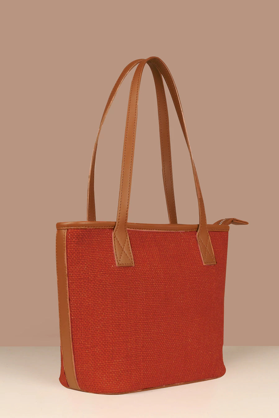 Mini Soft Jute women tote Bag Tomato Tilt