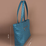 June Vegan Leather women tote bag Ost Blue measurement