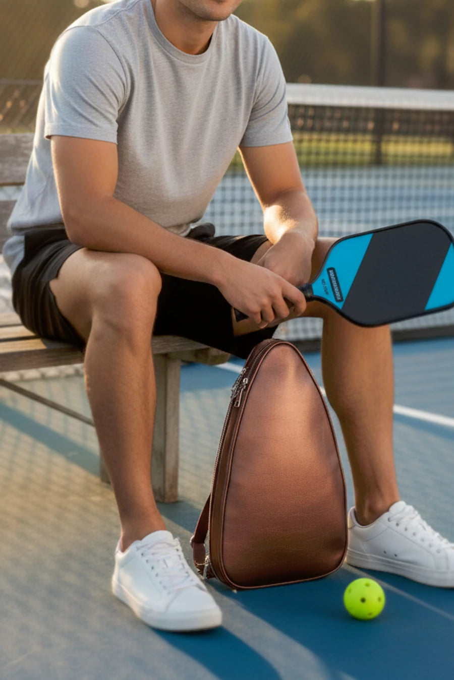 Pickleball Vegan Leather Sling Bag