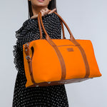 Joey soft jute travel duffle bag women pumpkin M1