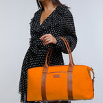 Joey soft jute travel duffle bag women pumpkin M2