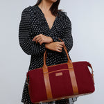 Joey soft jute travel duffle bag women merlot M3